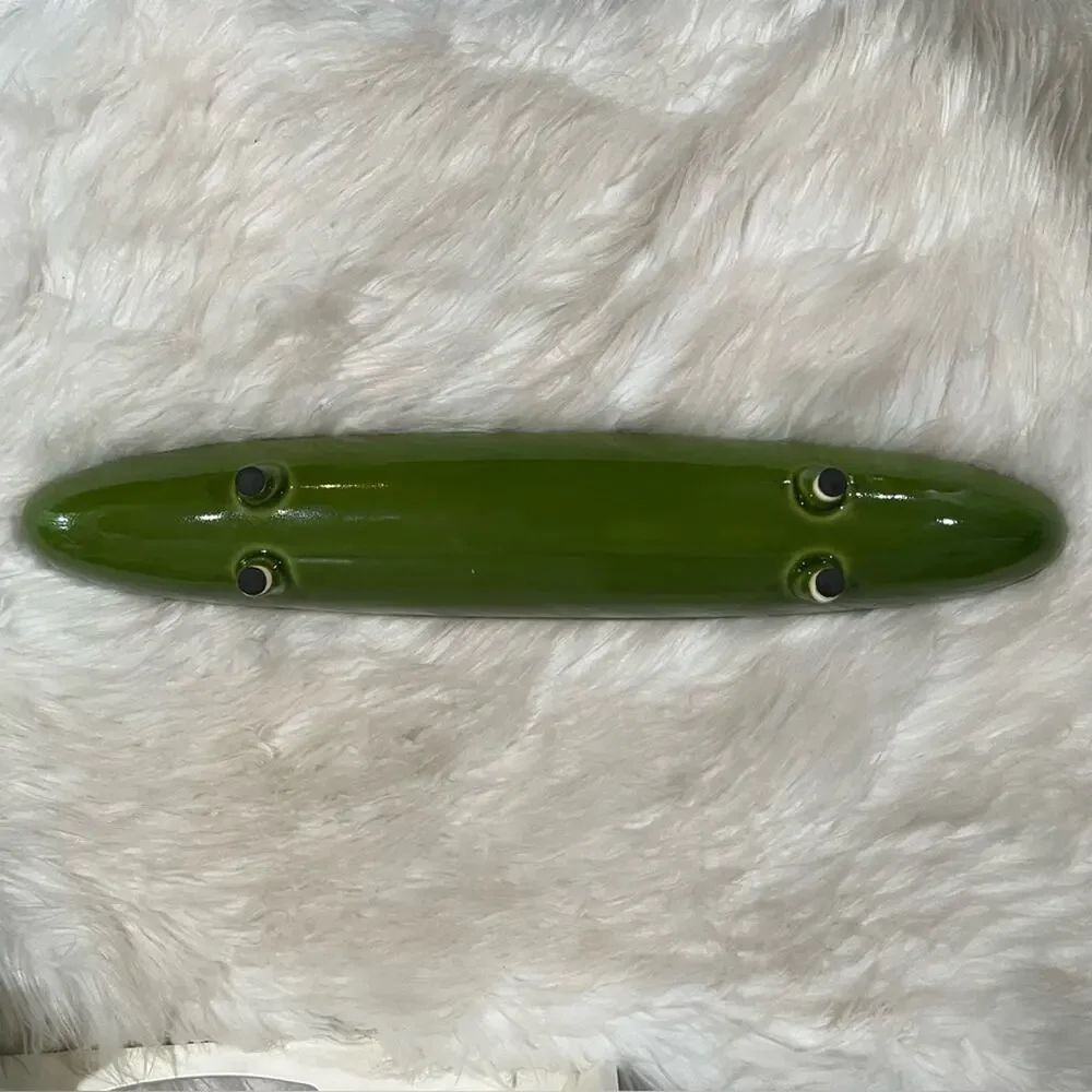 NEW Pier One Ceramic Footed Floating Candle Boat Candleholder Green 18” NWOT